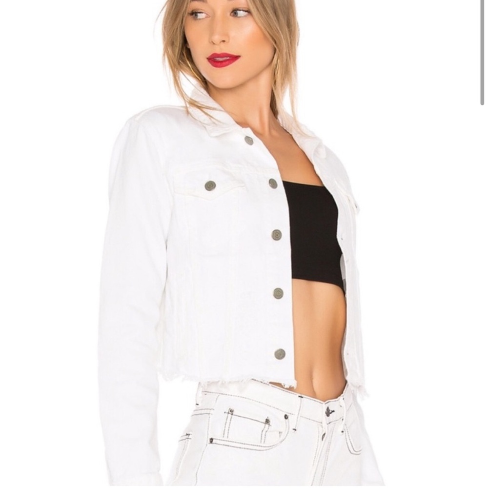 GRLFND Cara white denim cropped jacket